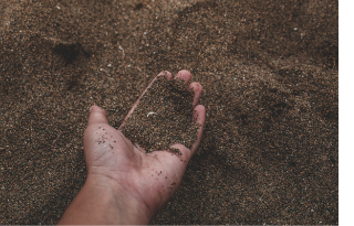 Hand with dirt